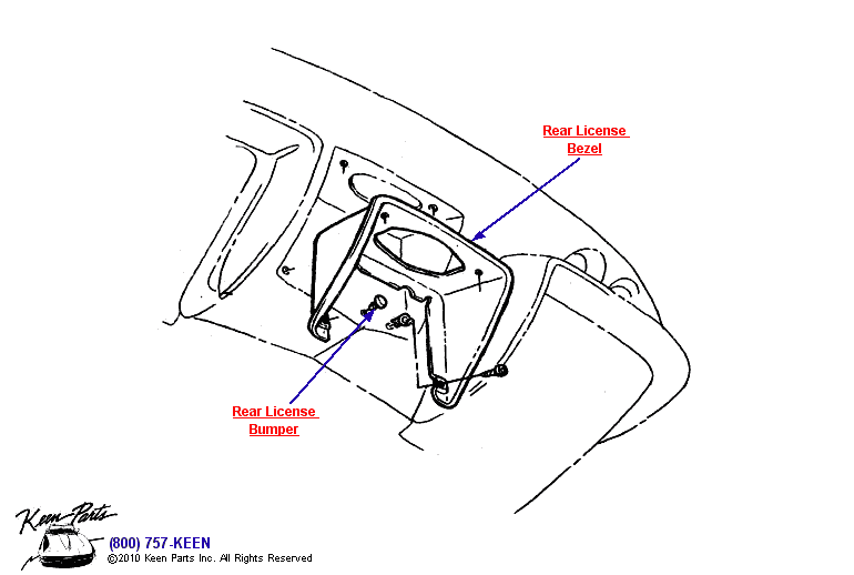 License Bezel Diagram for a 1955 Corvette