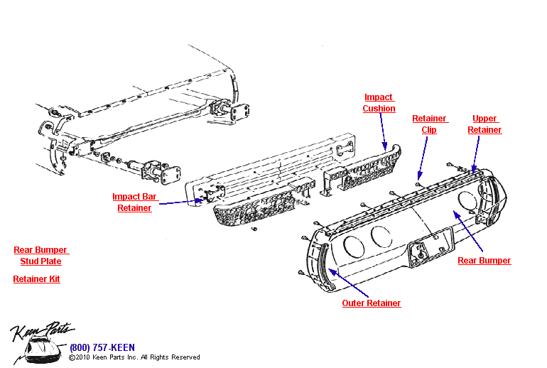 Rear Bumper Diagram for a 2021 Corvette