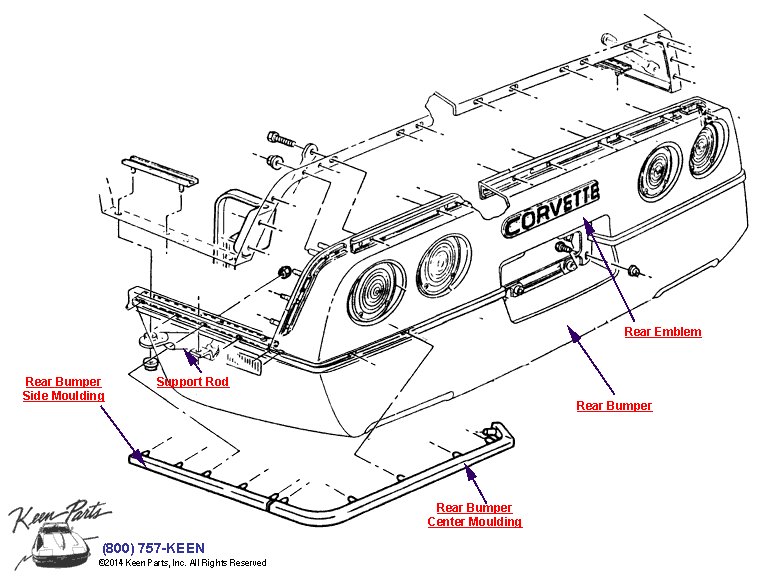 Rear Bumper Diagram for a C4 Corvette