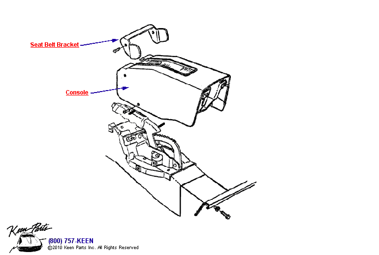 Parking Brake Console Diagram for a 1955 Corvette