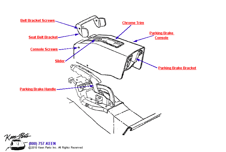 Parking Brake Cover Diagram for a 1974 Corvette