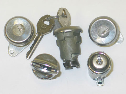 1961-1962 Corvette Deluxe Lock Kit Ignition Door Trunk Rod Glovebox
