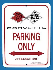 1968-1982 Corvette Parking Sign C3 68-82