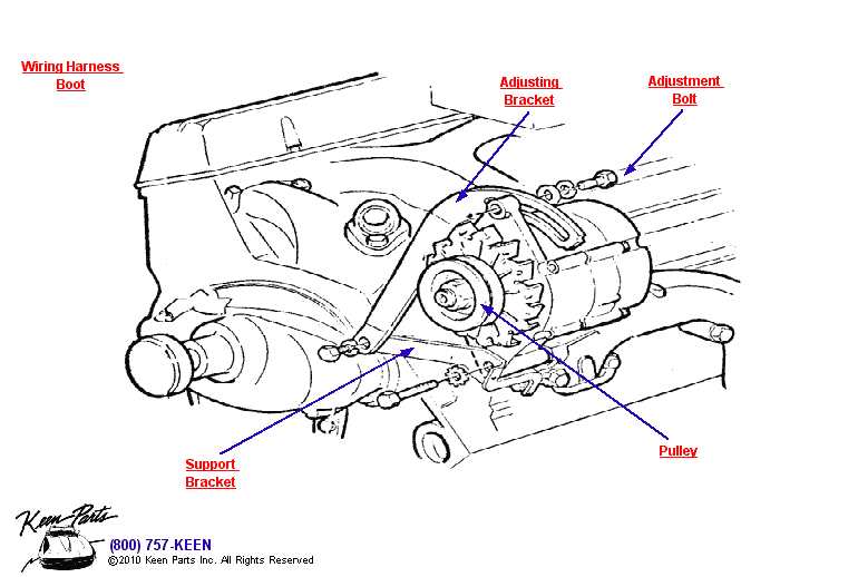 Small Block Alternator Diagram for All Corvette Years