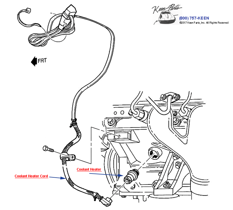 Engine Block Heater Diagram for a 1954 Corvette