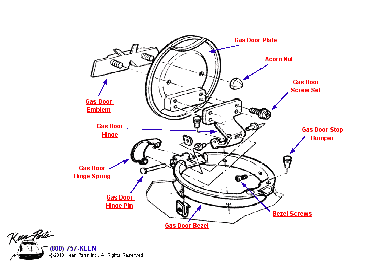 Gas Door Diagram for All Corvette Years