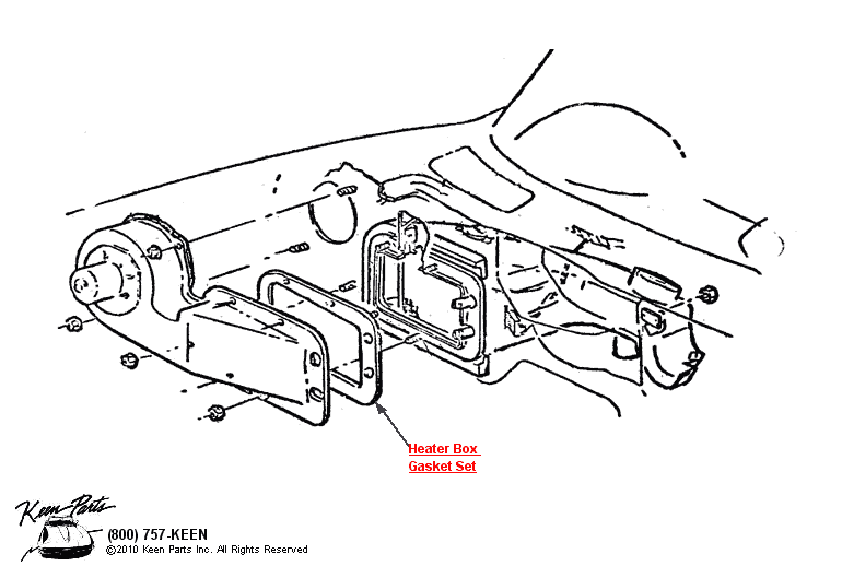 Heater Box - No AC Diagram for All Corvette Years