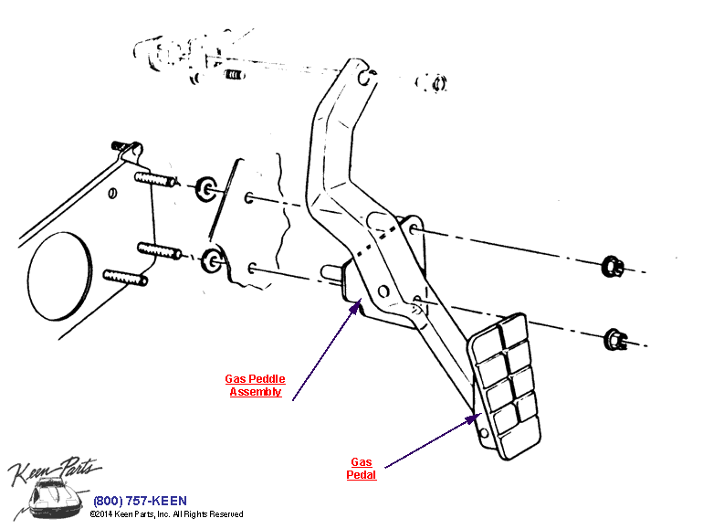Gas Pedal Diagram for All Corvette Years
