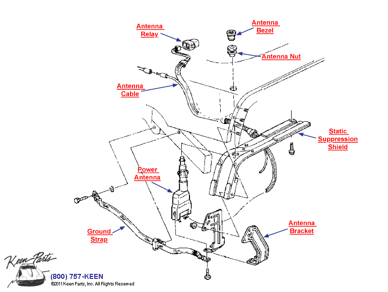 Power Antenna Diagram for a 2002 Corvette