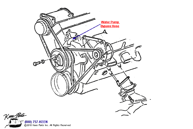 Water Pump Bypass Hose Diagram for All Corvette Years