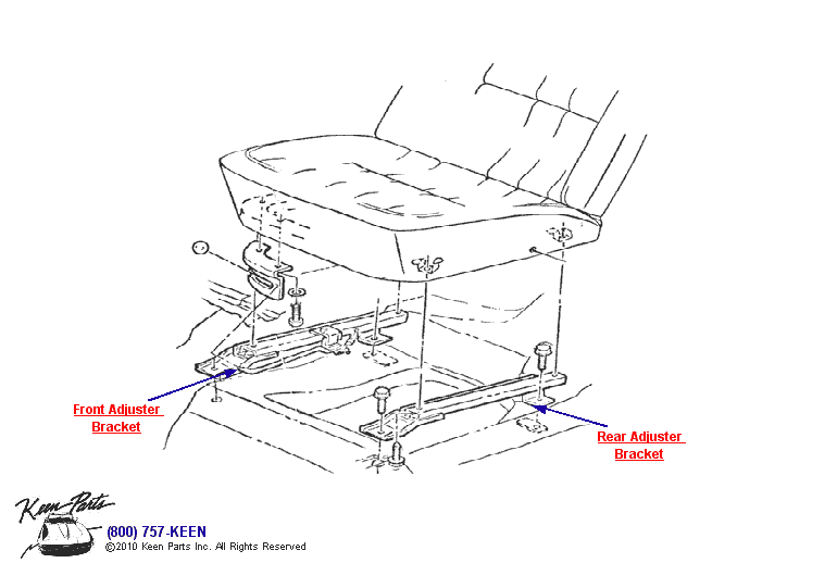 Seat Adjuster Brackets Diagram for All Corvette Years