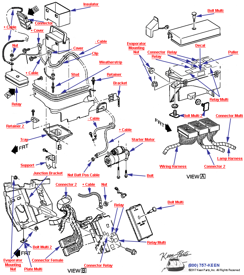 Battery Cables Diagram for All Corvette Years