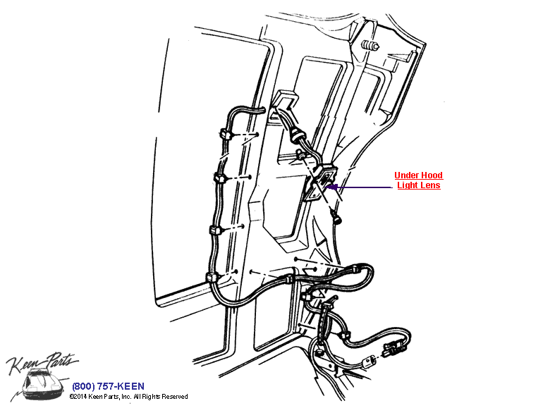 Under Hood Light Diagram for a 1973 Corvette