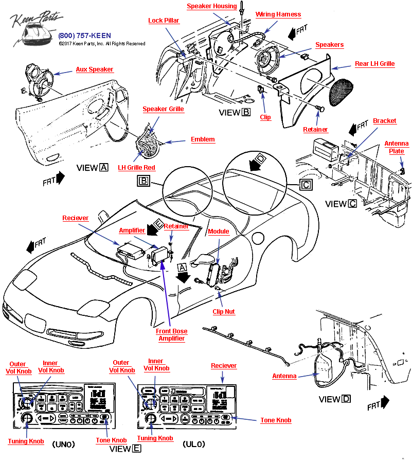 Audio System Diagram for All Corvette Years