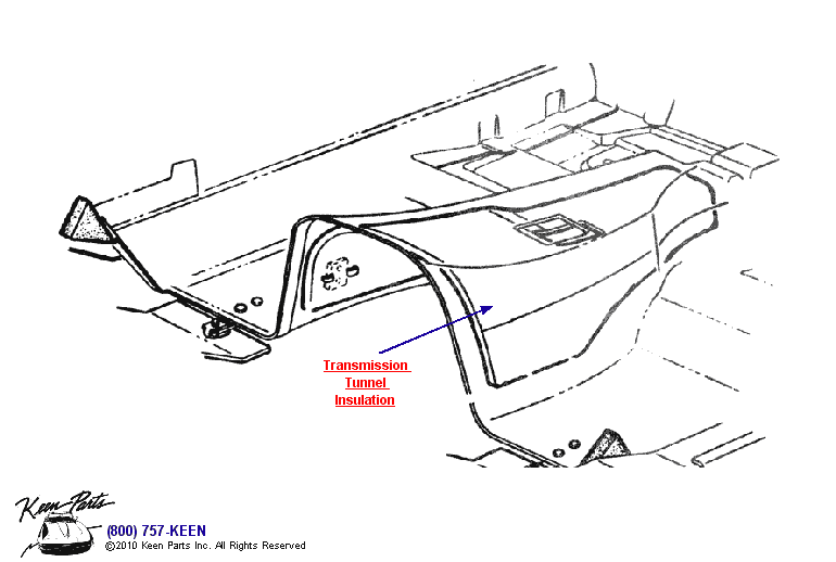 Transmission Tunnel Insulation Diagram for a 1969 Corvette