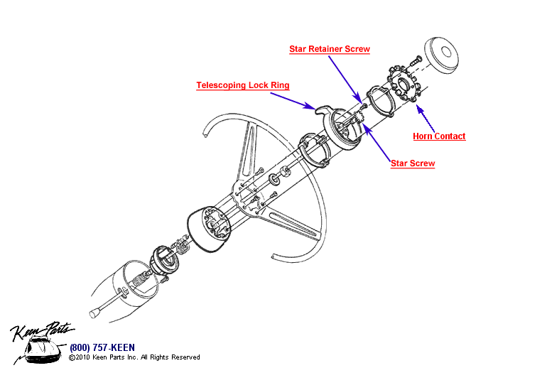 Telescoping Steering Shaft Diagram for All Corvette Years