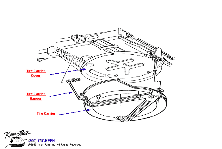 Spare Tire Carrier Diagram for All Corvette Years