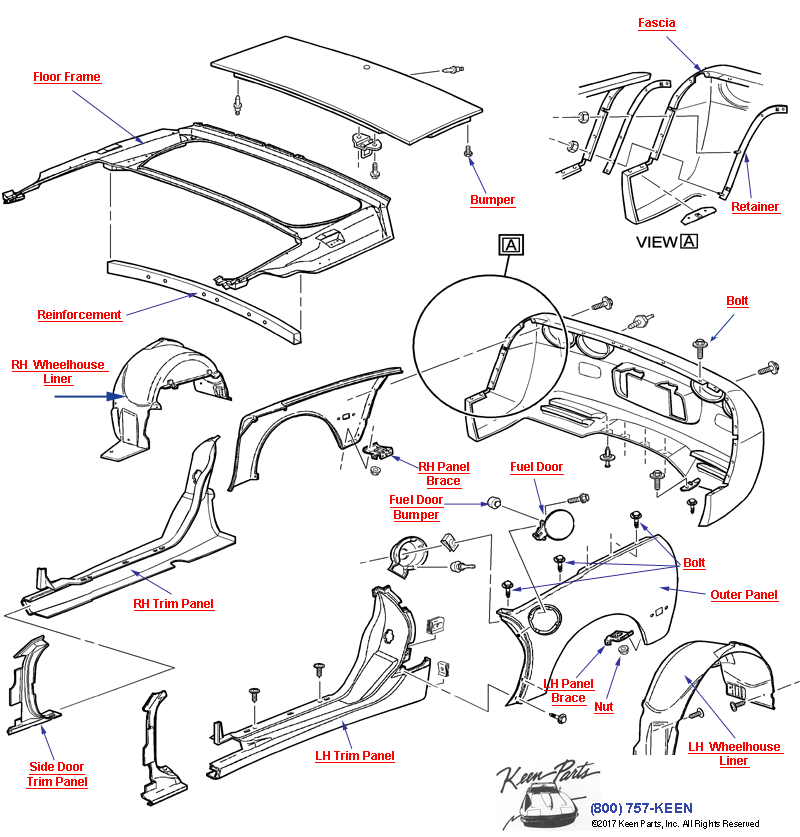 Body Rear- Convertible Diagram for a 2015 Corvette