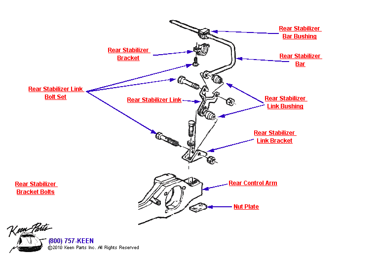 Rear Stabilizer Bar Diagram for a 2012 Corvette