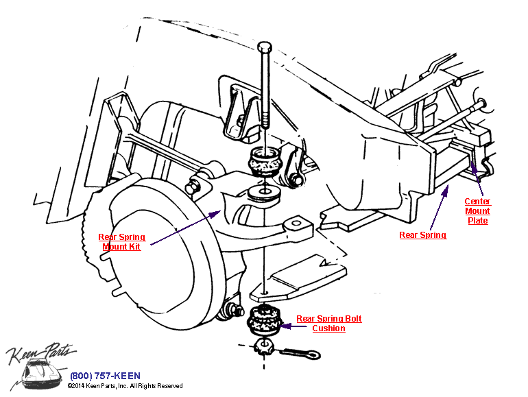Rear Spring Mounting Diagram for a C4 Corvette