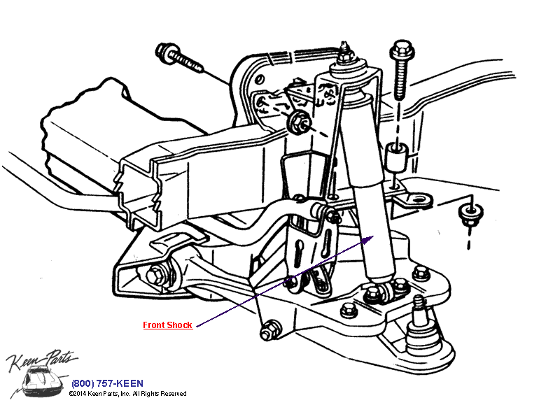 Front Shock Diagram for All Corvette Years