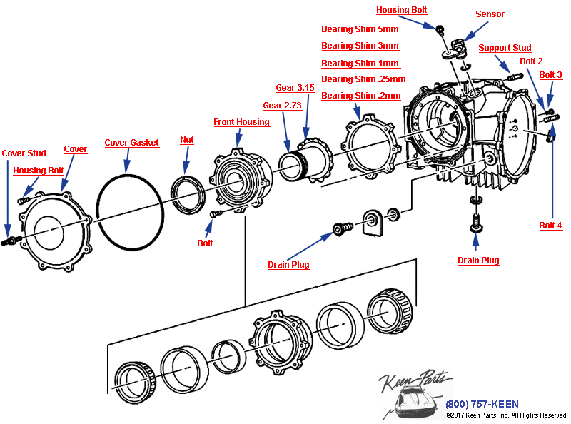 Differential Carrier / Part 1 Diagram for All Corvette Years