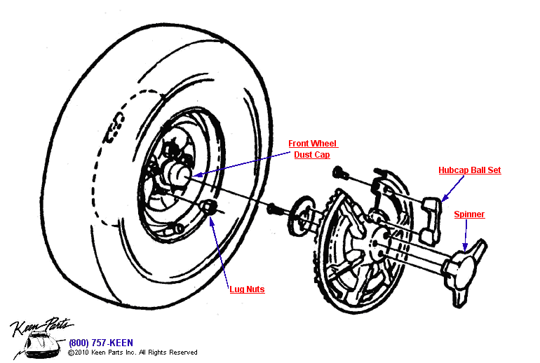 Hubcaps &amp; Wheels Diagram for All Corvette Years