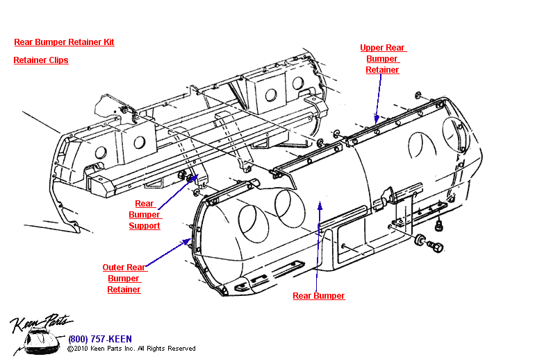 Rear Bumper Diagram for All Corvette Years