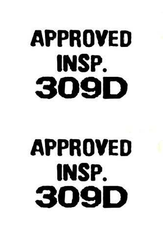 1963 Corvette Heater Blower Inspection Decal 309D (2 Required)