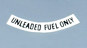 1975-1977 Corvette Fuel Warning Decal (Black) Unleaded Only