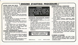 1974-1976 Corvette Engine Start Instructions Decal (Code 345532)
