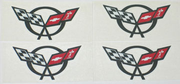 1997-2004 Corvette Wheel Center Cap Decal C5 Logo Set