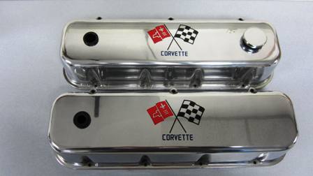 1965-1974 Corvette Valve Covers with Flags - Big Block Pair (Tall)