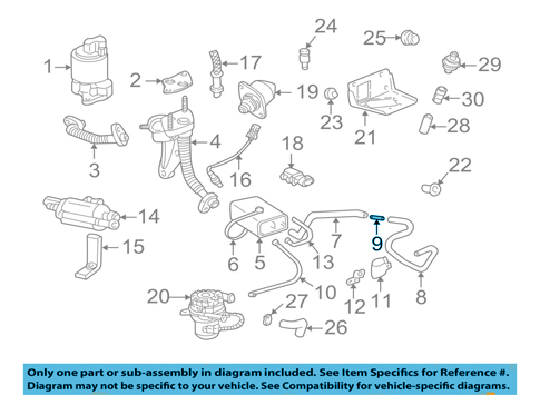 Corvette Connector For A.I.R. Emission System/Early Fuel Evaporation