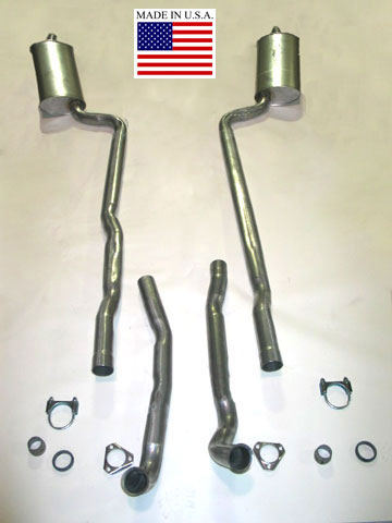1965-1967 Corvette Exhaust Kit with Welded Mufflers - 2.5 inch