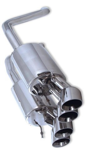2005-2009 Corvette C6 Route 66 Exhaust with Quad Round Tips with Center Section