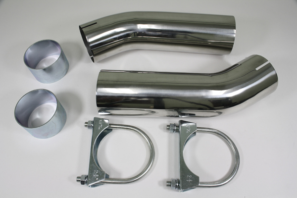 1974-1982 Corvette Exhaust Tips Curved - Pair (Polished Stainless Steel)