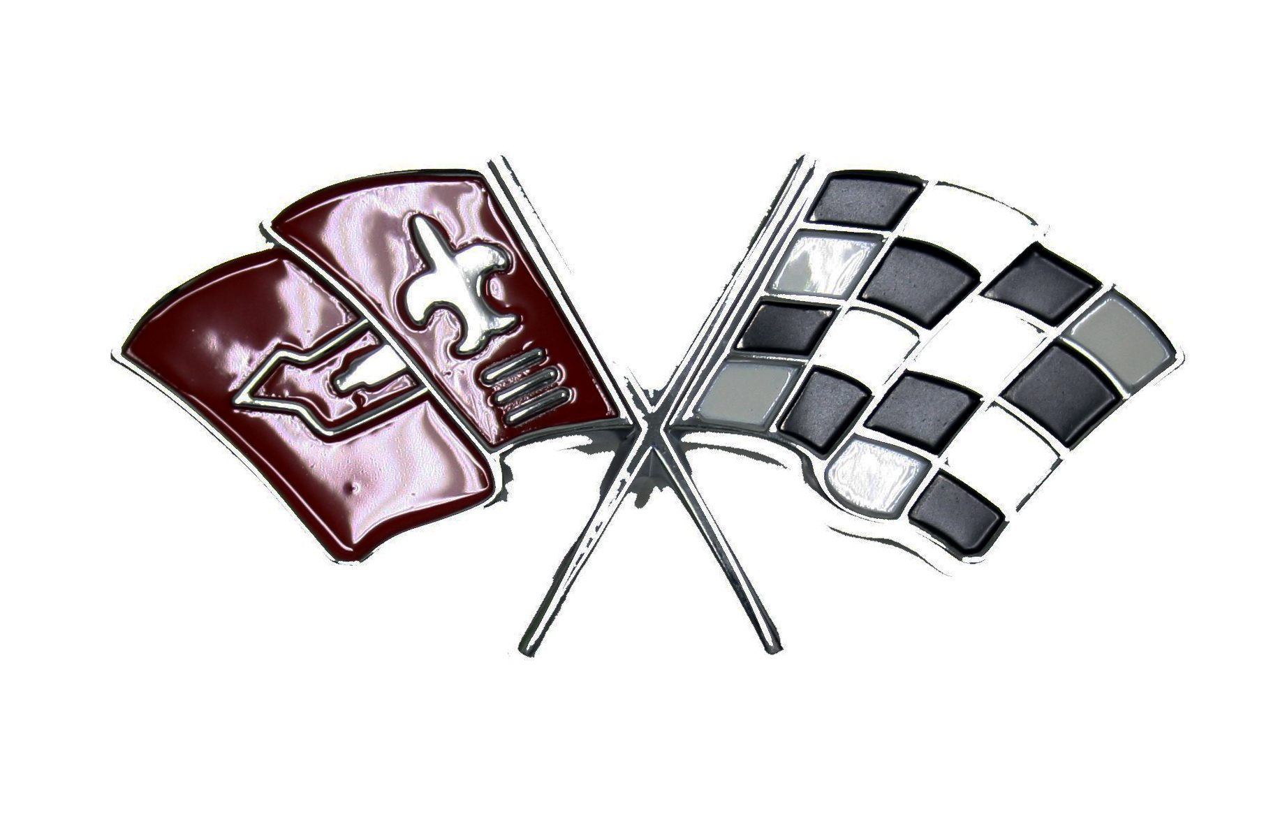 Corvette Fuel Injection Plenum Cover Emblem - Flag