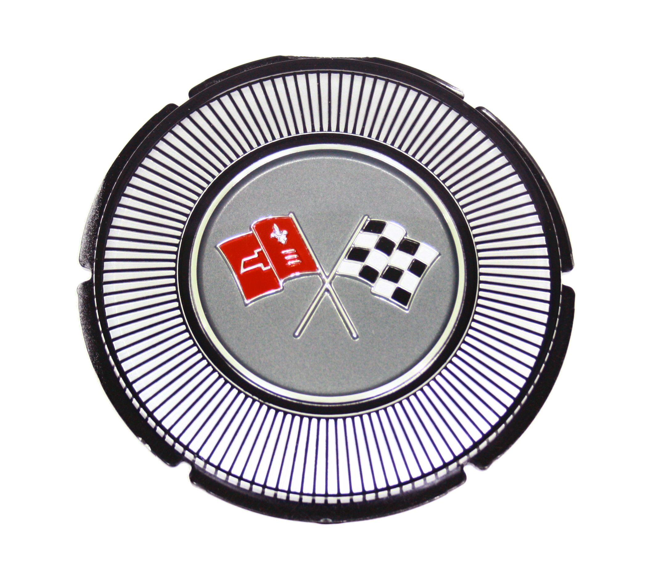 1966 Corvette Gas Door Emblem - Crossed Flags