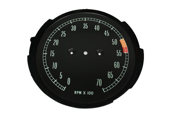 1965-1967 Corvette Tachometer Face (5500 RPM) (Low Redline)