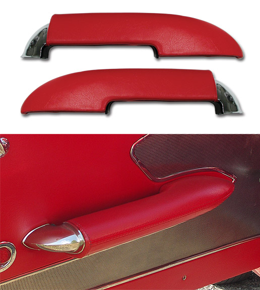 1959-1961 Corvette Door Panel Armrest Assembly with Chrome - Pair 
