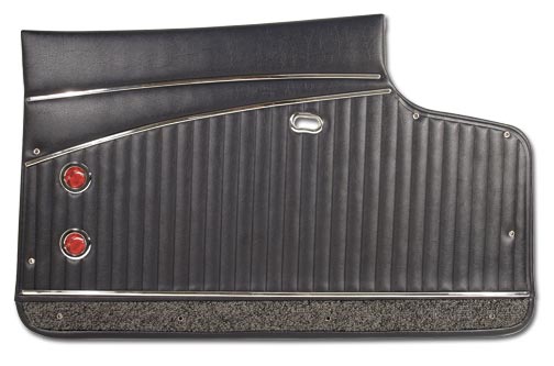 1962 Corvette Deluxe Door Panel - Pair With Metal Upper Support  (80/20 Loop  Carpet)