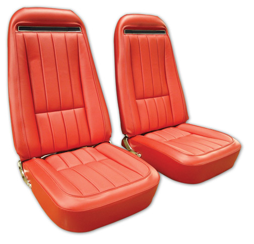 1970-1971 Corvette 100% Leather Mounted Seats (Pair) with Shoulder Harness 