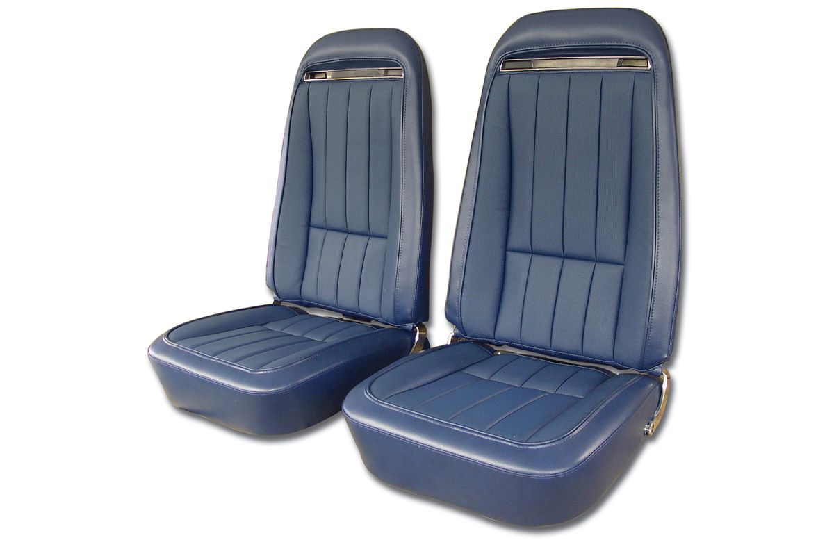 1975 Corvette 100% Leather Mounted Seats (Pair) with Shoulder Harness 