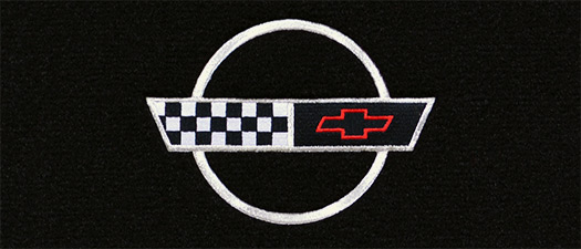 1991-1993 Corvette  Floor Mats Cut Pile with Embroidered (2-S) Logo (Corvette Circle)