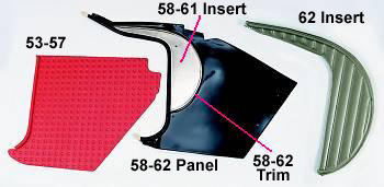 Corvette Kick Panel Trim Moon Shape - Pair (Stainless Steel)