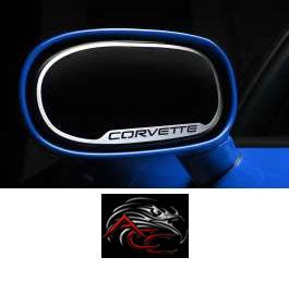 1997-2004 Corvette Outside Mirror Trim with Name without Dimming - Pair