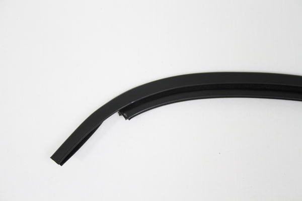 1979-1982 Corvette T-Top Front Molding LH (Stainless Steel) (Black) with Rubber Strip