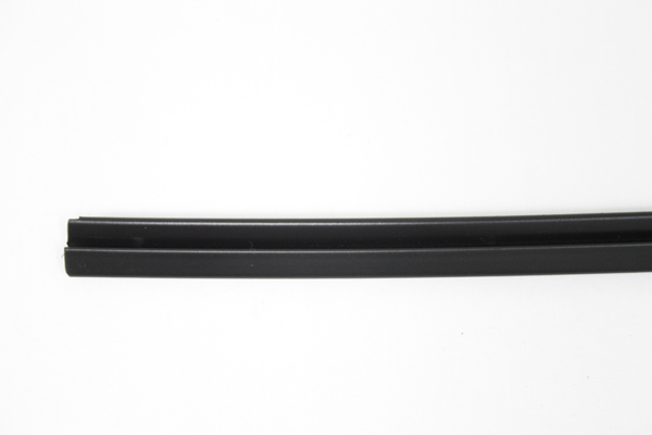 1979-1982 Corvette T-Top Front Molding LH (Stainless Steel) (Black) with Rubber Strip