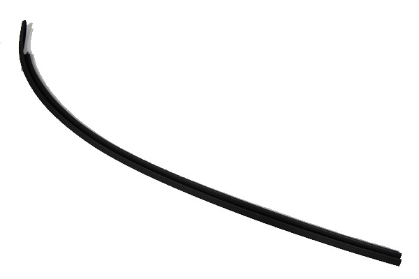 1979-1982 Corvette T-Top Front Molding RH (Stainless Steel) (Black) with Rubber Strip